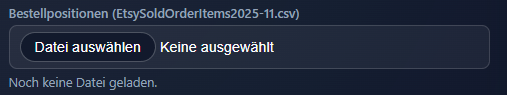 Bereich CSV-Dateien – Bestellpositionen